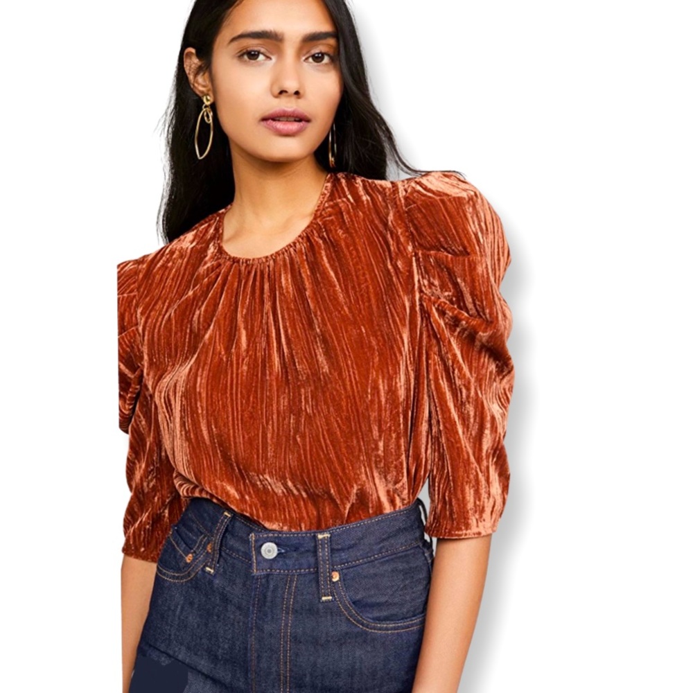 NWT Leyden Puff Sleeve Zip Back Blouse XL